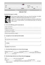 English Worksheet: Test