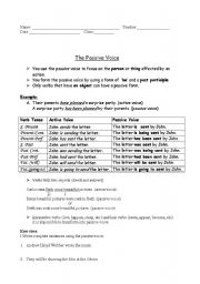 English Worksheet: The passive Voice