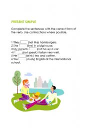 English worksheet: PRESENR SIMPLE