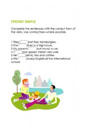 English Worksheet: PRESENR SIMPLE