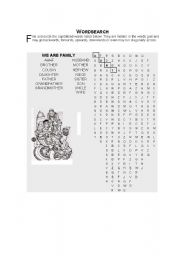 English Worksheet: FAMILY WORDSEARCH