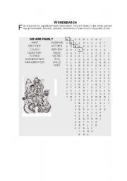 English worksheet: FAMILY WORDSEARCH