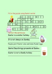 English worksheet: Easter puzzle