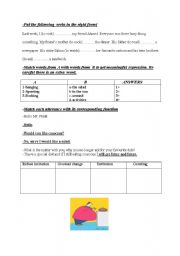 English worksheet: WORKSHEET