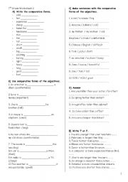 English Worksheet: 7th class revision