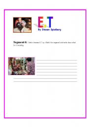 English worksheet: E.T Movie Segment 6