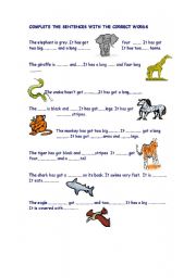 Animals descriptions - ESL worksheet by hujor