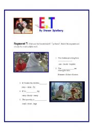 English worksheet: E.T Movie Segment 7