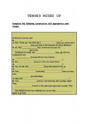English Worksheet: Verb Tenses mixed up