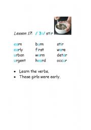 English worksheet: Phonetics-vowel sound /3:/