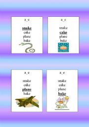 English Worksheet: Happy Families - card game for enhancing magic e