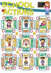 English Worksheet: SCHOOL ACTIONS