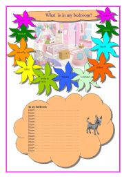 English Worksheet: In my bedroom I have...