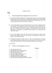 English worksheet: the past