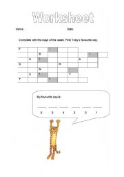 English worksheet: Days of Week