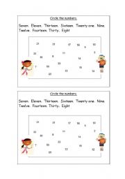 English worksheet: numbers