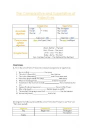 English Worksheet: comparative and superlative