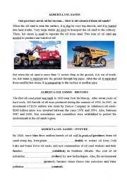English Worksheet: Alberta oil Sands: Introduction to passive voice - simple tenses
