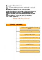 English Worksheet: world of many languages