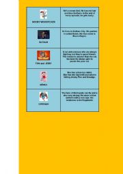 English worksheet: Cartoons Memory Game