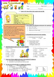 English Worksheet: the simpsons