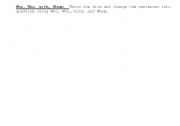 English Worksheet: Who, Who... with, Whom