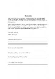 English Worksheet: reading and writing exercise