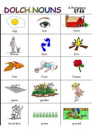 English Worksheet: Pictionary DOLCH NOUNS Part 2