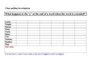 English Worksheet: Class Spelling Investigation