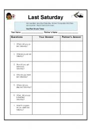 Past simple practice - Communicative exercise