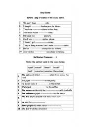 English worksheet: some-any