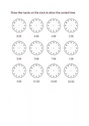 English worksheet: clocks