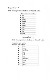 English worksheet: superlatives