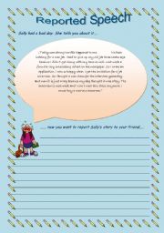 English Worksheet: Reported Speech - Sally had a bad day
