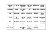 English worksheet: Im worried BINGO