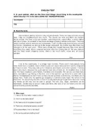 English Worksheet:  The city versus the countryside