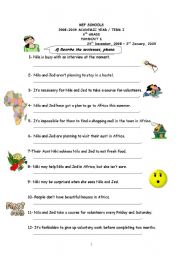 English worksheet: future tense