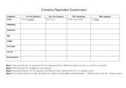 English Worksheet: Friendship Registration Form