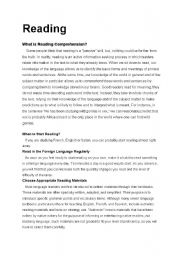 English worksheet: comprehension