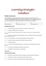 English worksheet: learning Strategies Database