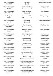 English Worksheet: Game questions - more difficult