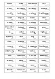 English worksheet: word cards for Laser FCE