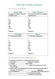 English worksheet: Time: Past, Present and Future