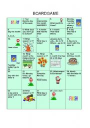 English Worksheet: Months, Days of the Week and Seasons