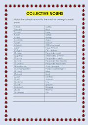 English Worksheet: Collective Nouns