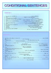 English Worksheet:  Conditional sentenes : Tipe I, II and III