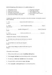 English worksheet: conditionals