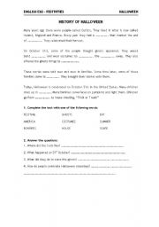 English worksheet: Halloween