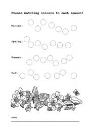 English worksheet: colours of the seasons