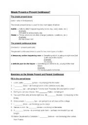 English worksheet: Simple Present or Present Continuous?